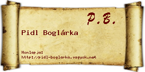 Pidl Boglárka névjegykártya